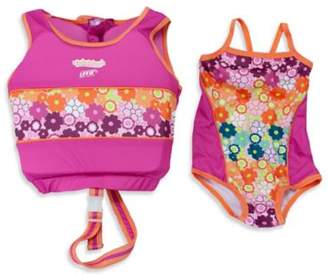 Aqua Leisure Girls' Medium/Large 2-Piece Swim Trainer in Pink