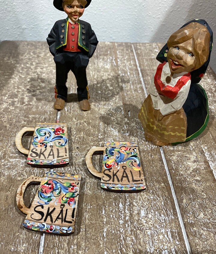Norwegian Rosemaled Skål Tankard Magnet Or Pin