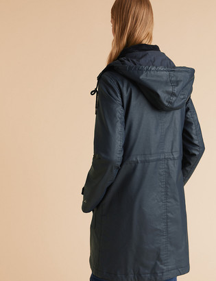 Marks and Spencer Wax Look Longline Jacket