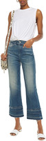 Thumbnail for your product : 7 For All Mankind Frayed Faded High-rise Kick-flare Jeans