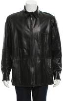 Thumbnail for your product : Armani Collezioni Leather Zip-Up Jacket