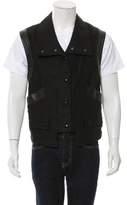 Thumbnail for your product : Sandro Leather-Trimmed Linen Vest