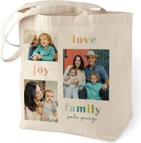 Shutterfly Cotton Tote Bags: Love Joy Family | 15x18 | Pink |