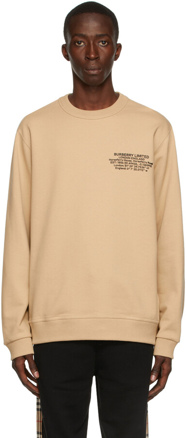 Burberry Beige Location Print Sweatshirt - ShopStyle