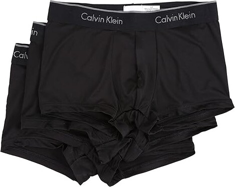 Calvin Klein Underwear Micro Stretch 3-Pack Low Rise Trunk Men's Underwear Black : L (36"-38"), Microfiber/Nylon/Polyester