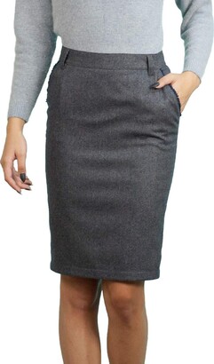 Souvenir-Fashion Office Work Lined Pencil Skirt Warm Winter Hot Wool Blend Grey  Pinstripe 8 10 12 14 16 18 20 22 (18) - ShopStyle