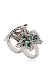 Thumbnail for your product : Alexander McQueen Ivy Swarovski Crystal Double Finger Ring