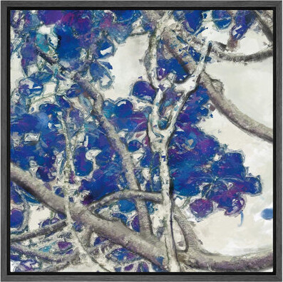 wall26 Cracked Paint Style Blue Jacaranda Tree Nature Wilderness Modern Art Rustic Scenic Colorful Framed On Canvas Print