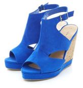 Thumbnail for your product : New Look Blue Cut Out High Vamp Cork Wedges