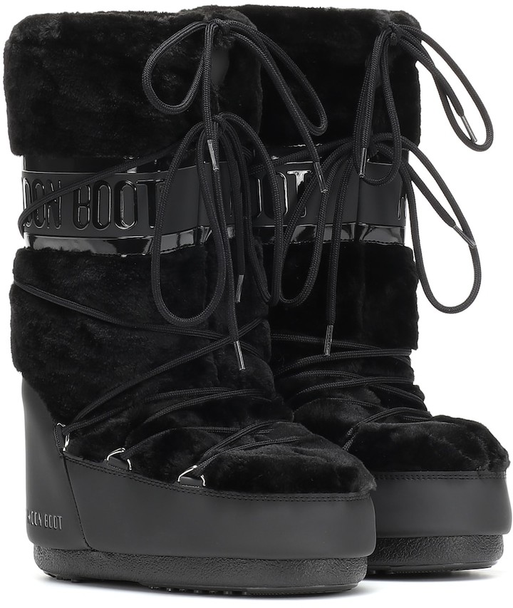 Moon Boot Icon faux fur-trimmed snow boots - ShopStyle