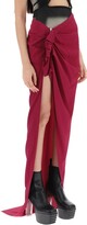 Draped Skirt With Slit And Train 