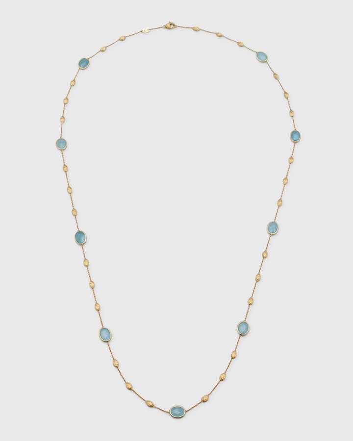 Marco Bicego Siviglia 18K Yellow Gold Aquamarine Long Necklace