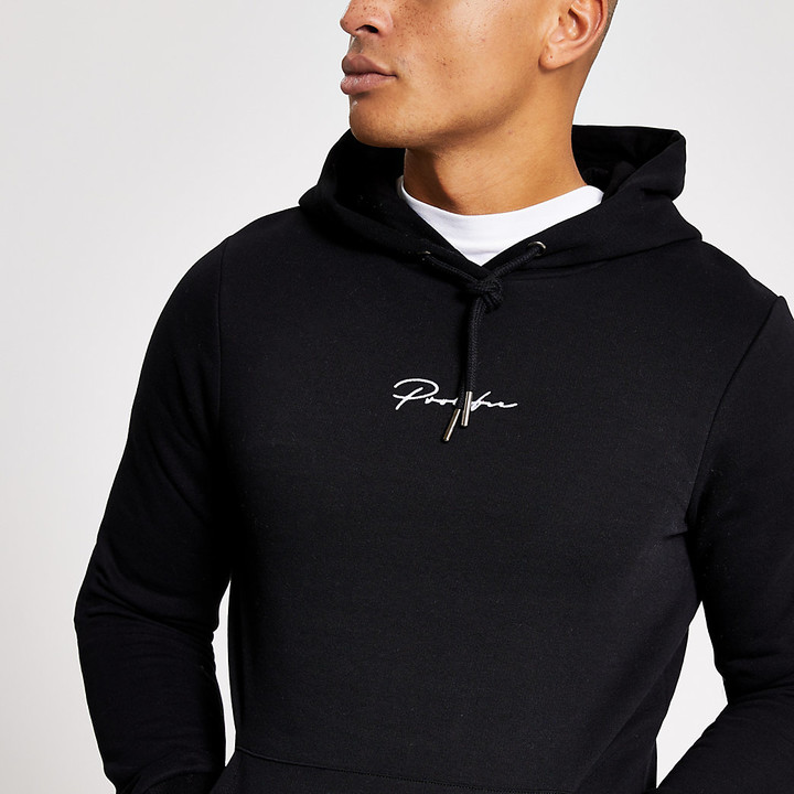 muscle fit grey hoodie