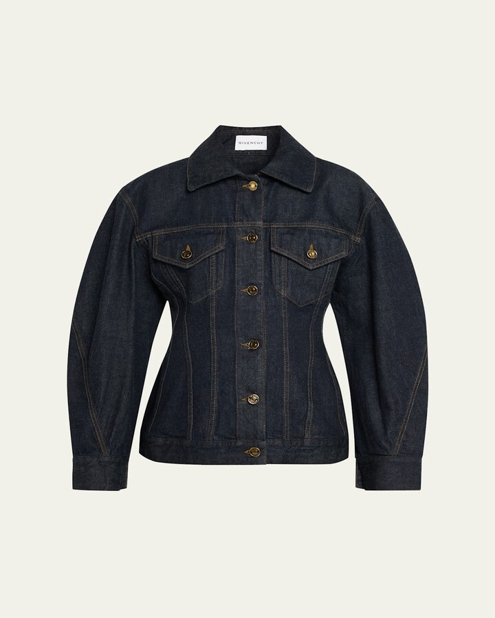 Givenchy Cocoon-Sleeve Waisted Denim Jacket
