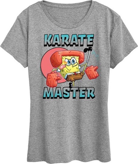 SpongeBob Squarepants Women'sSpongeBobSquarePantsKarateMasterShortSleeveGraphicT-Shirt-HeatherGrey-2X-Large
