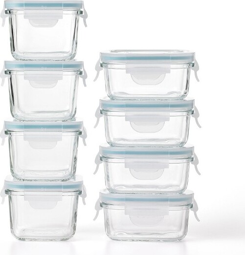 Glasslock GlasslockMini5and7OunceTemperedGlassFoodStorageContainerSet,8Pieces