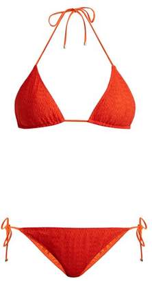 Missoni Mare - Pizzo Chevron Knit Triangle Bikini - Womens - Red