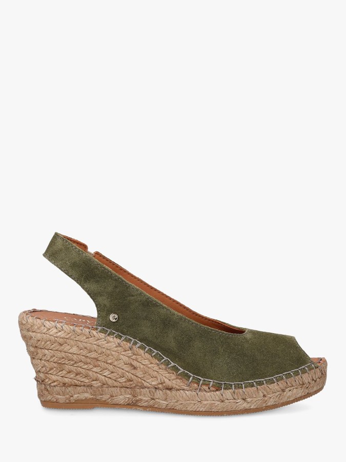 Carvela Comfort Sharon Wedge Heel Suede Espadrilles Green ShopStyle