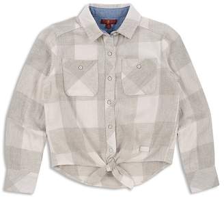 7 For All Mankind Girls' Tie-Front Shirt - Big Kid