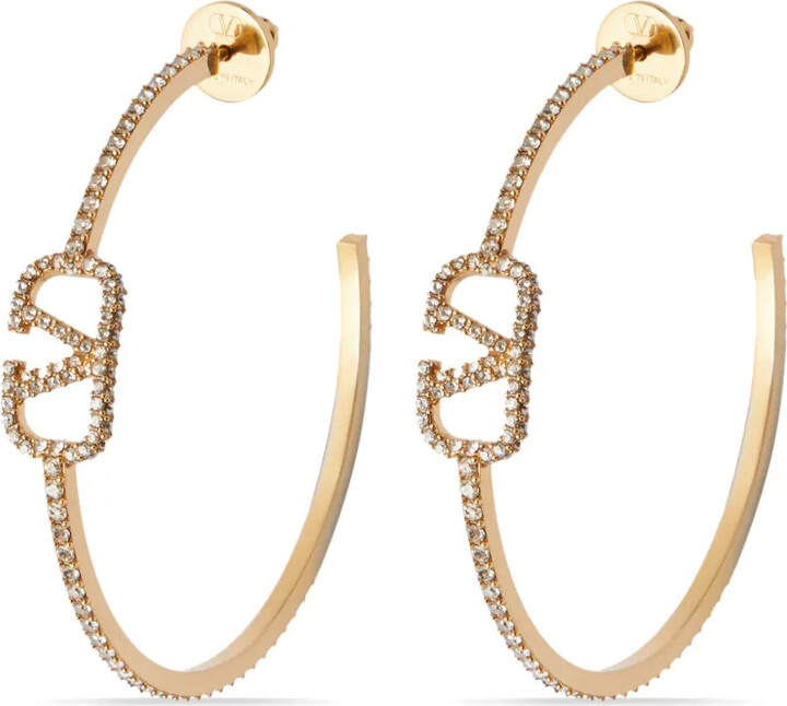 Valentino Garavani VLogo Signature crystal hoop earrings