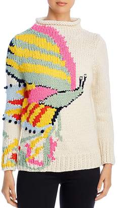 Tory Burch Hand-Knit Butterfly Wool Sweater