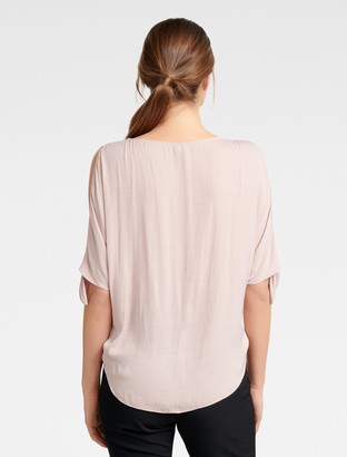 Ever New Simona Cold Shoulder Tie-Sleeve Top