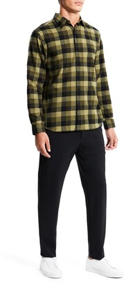 Theory Irving Slim Fit Overdyed Plaid Button-Up Shirt