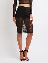 Thumbnail for your product : Charlotte Russe Shadow Stripe Pencil Skirt