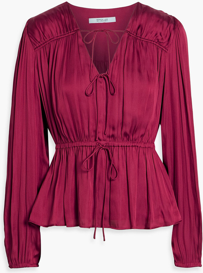 Derek Lam 10 Crosby Esmeralda bow-detailed charmeuse blouse