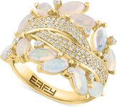 Thumbnail for your product : Effy Ethiopian Opal (1-3/4 ct. t.w.) &Diamond (5/8 ct. t.w.) Swirl Cluster Ring in 14k Gold