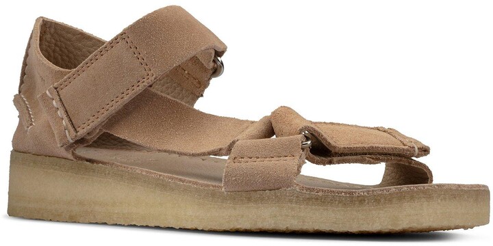 clarks tan wedge shoes