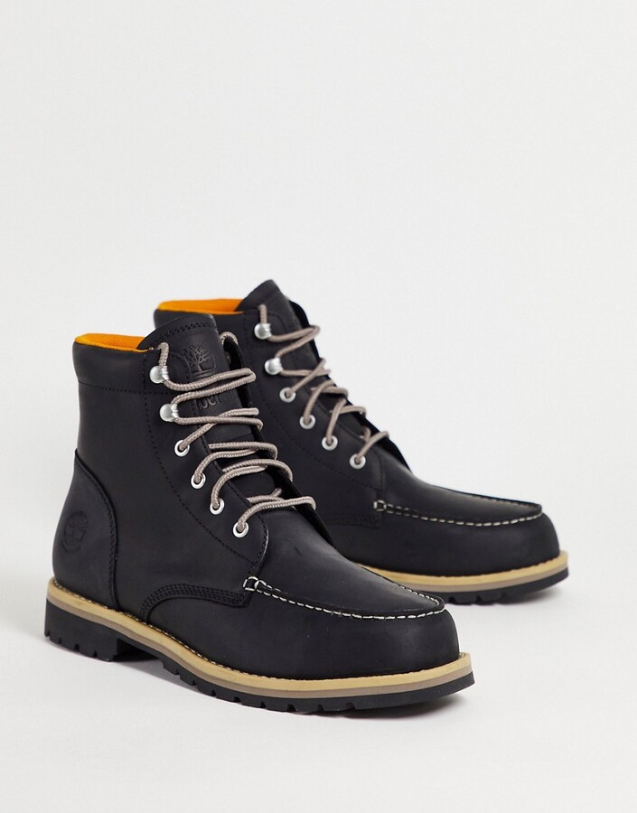 Timberland Redwood Falls Moc Toe boots in black full grain - ShopStyle