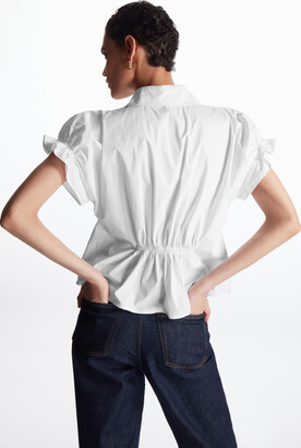 COS Smocked Short-Sleeve Shirt - ShopStyle Tops