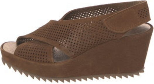 Pedro Garcia Suede Slingback Sandals Brown Platform