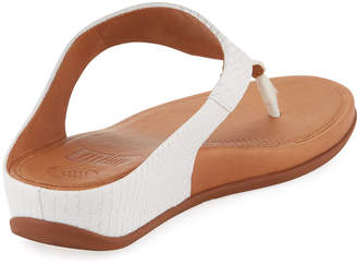 FitFlop Banda Snake-Embossed Thong Sandals