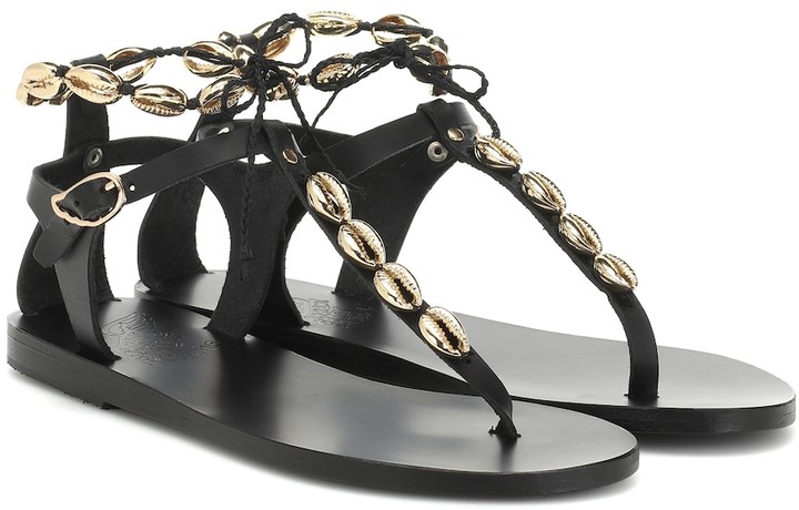 Ancient Greek Sandals Chrysso Shells leather sandals - ShopStyle