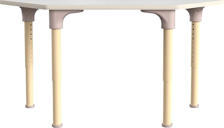 Flash Furniture Bright Beginnings Hercules Trapezoid Table, 47" x 20.75", Height Adjustable, Beech/White (MK-ME088028-GG)