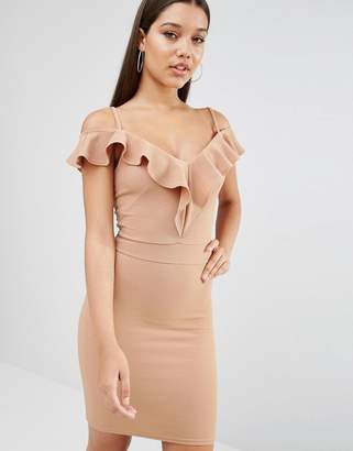 Oh My Love Off The Shoulder Frill Midi Dress