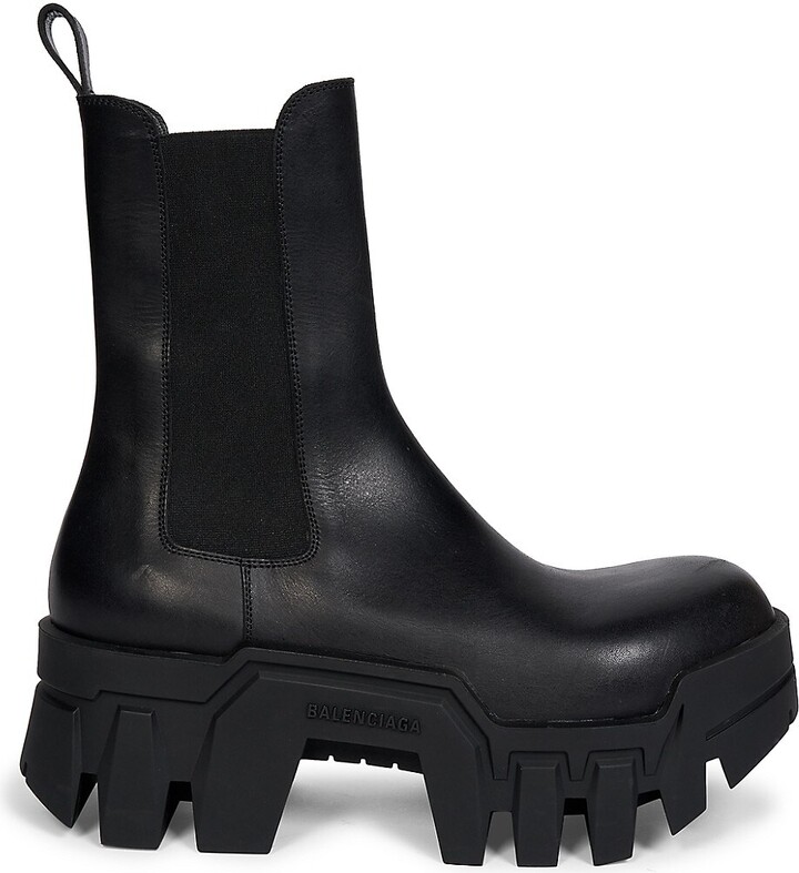 Balenciaga Bulldozer Leather Platform Chelsea Boots - ShopStyle