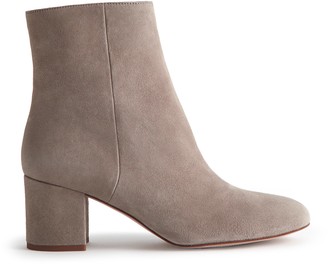 Reiss DELPHINE SUEDE BLOCK HEELED ANKLE BOOTS Grey