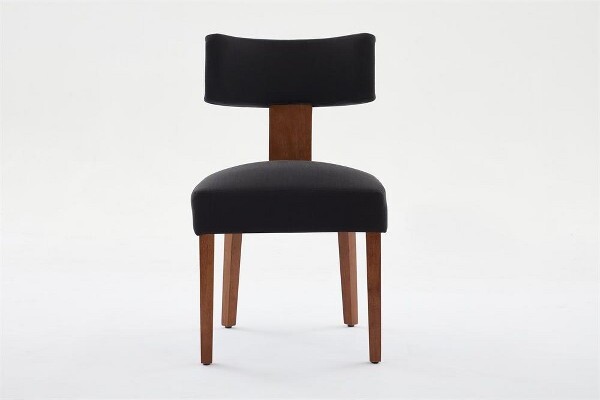 DronkonBlackSetof2ArmlessDiningChairswithCurvedBackrestSolidWoodLegsComfortSeatingforDining&LivingRoom