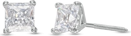 Zales 1 CT. T.w. Certified Princess-Cut Lab-Grown Diamond Solitaire Stud Earrings in 14K White Gold (F/Si2)