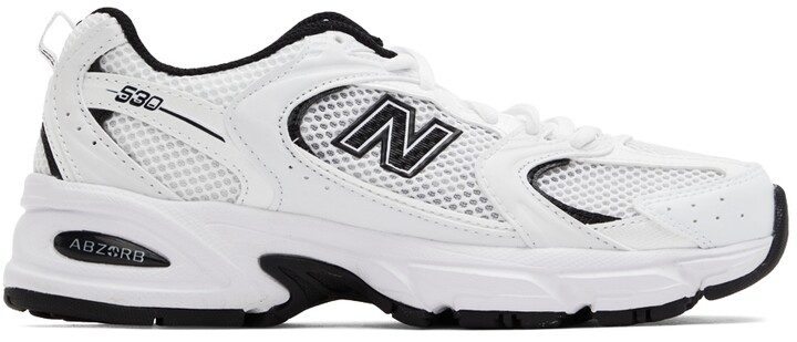 New Balance White & Black 530 Sneakers - ShopStyle