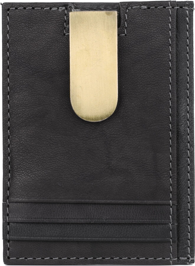J. Buxton Men’s Hunt Front Pocket Wallet Leather, Black