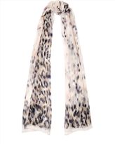Thumbnail for your product : Jaeger Silk Painterly Leopard Scarf
