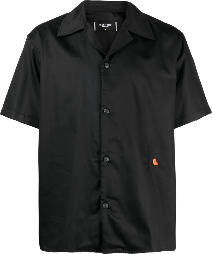 TRUE TRIBE Pablo floral-embroidered shirt