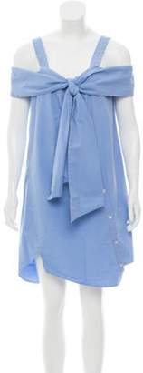 Clu Tie-Accented Mini Dress w/ Tags Blue Tie-Accented Mini Dress w/ Tags