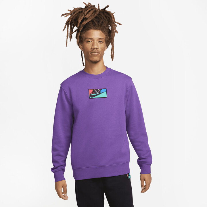 Nike Men's Club Fleece Crew in Purple - ShopStyle Sweatshirts & Hoodies
