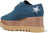 Thumbnail for your product : Stella McCartney Elyse Iridescent-trimmed Faux Nubuck Platform Brogues