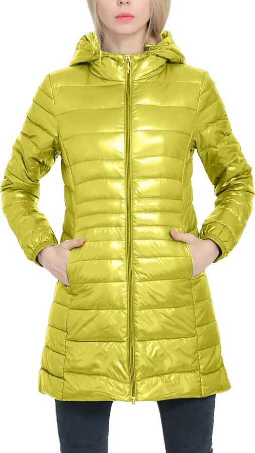 yellow lightweight puffer jacket